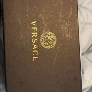 Versace shield sunglasses with Clear, Green Gradient and Dark Grey lenses.